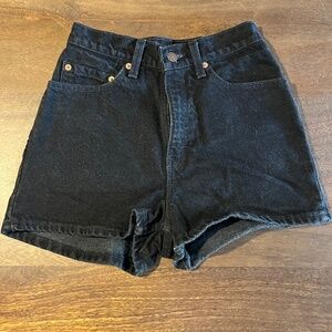 Vintage 1990s Levi’s 512 Black Jeans Shorts Size 7
